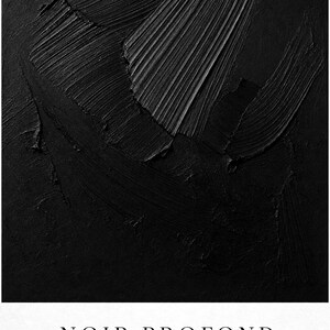 Noir Profond | Abstrakcyjna Czarna Sztuka ścienna | Nowoczesny Plakat Galeria | Minimalistyczny Druk zdjęcie 10