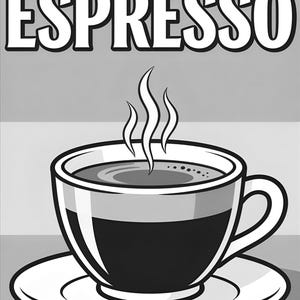 Espresso Kitchen Wall Art Print | Retro Bistro Coffee Poster | Maximalist Cafe Kitchen Print | Dining Room Decor image 17