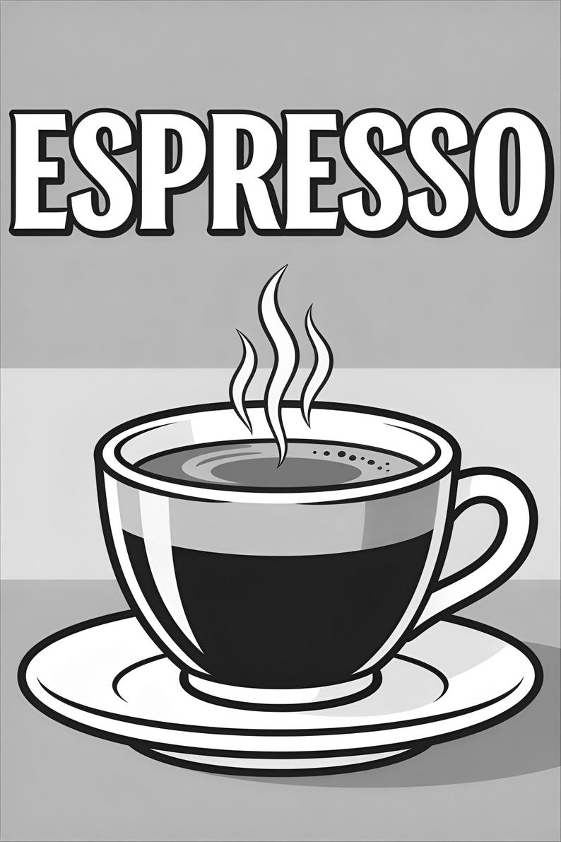 Espresso Kitchen Wall Art Print | Retro Bistro Coffee Poster | Maximalist Cafe Kitchen Print | Dining Room Decor image 17