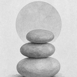 Sage Sand Japandi Wall Art Print | Neutral Gallery Wall Set | Wabi Sabi Stacked Stones Print image 10