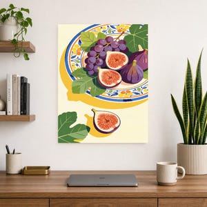 Impresión de cocina de higos mediterráneos ? Impresión de arte de pared italiana Dolce Vita | Decoración De Verano Del Comedor imagen 10