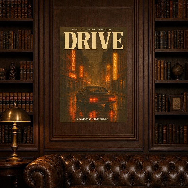 Drive Retro Poster | Vintage 70s Wall Art Print | Aesthetic Magazine Print | Mid Century Retro Decor Gift image 4