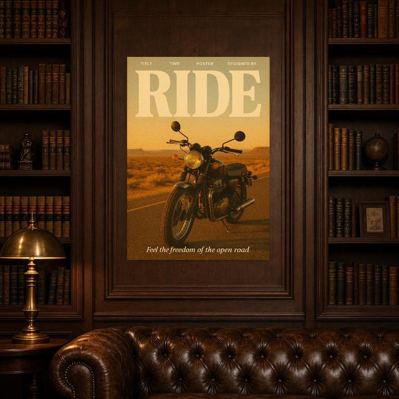Ride Retro Poster | Vintage 70s Wall Art Print | Aesthetic Magazine Print | Mid Century Retro Decor Gift image 4