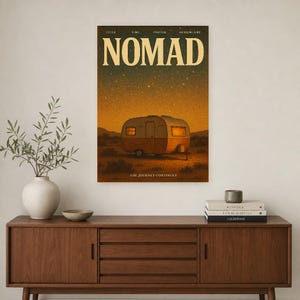 Nomad Retro Poster | Vintage 70s Wall Art Print | Aesthetic Magazine Print | Mid Century Retro Decor Gift image 3