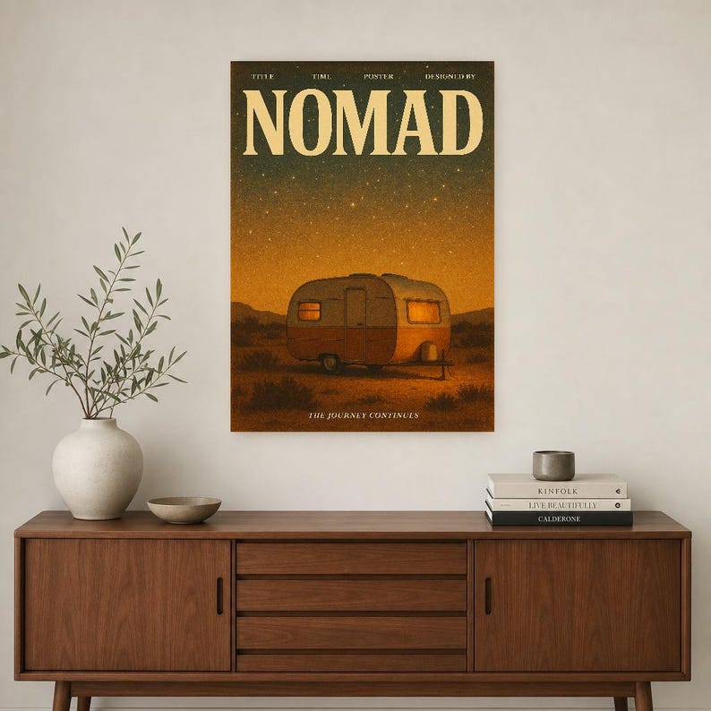 Nomad Retro Poster | Vintage 70s Wall Art Print | Aesthetic Magazine Print | Mid Century Retro Decor Gift image 3