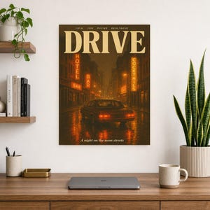 Drive Retro Poster | Vintage 70s Wall Art Print | Aesthetic Magazine Print | Mid Century Retro Decor Gift image 13