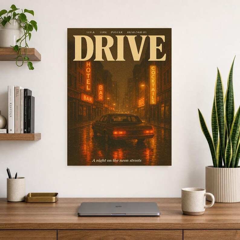 Drive Retro Poster | Vintage 70s Wall Art Print | Aesthetic Magazine Print | Mid Century Retro Decor Gift image 13