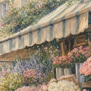 Paris Flower Market Poster | Soft Painting France Wall Art | Parisian Floral Travel Print | Printed & Shipped image 3