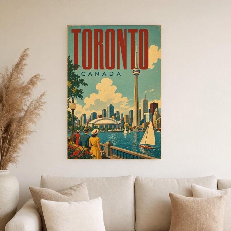 Toronto-Reiseposter | Vintage-Druck des CN Tower | Wandbild für Kanada | Gedruckt & Versand Bild 4