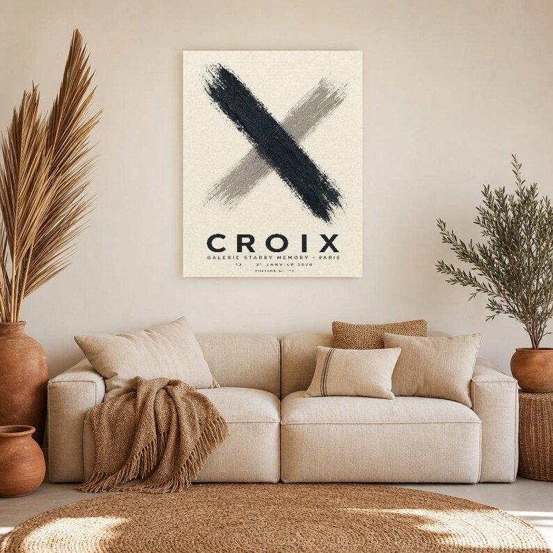 Cross | Abstract Wall Art | Modern Gallery Poster | Minimalist Print | Printed & Shipped image 9