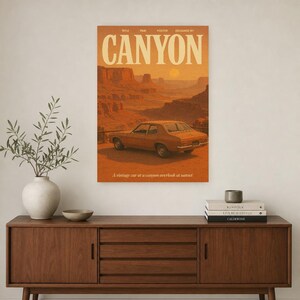 Canyon Retro Poster | Vintage 70s Wall Art Print | Aesthetic Magazine Print | Mid Century Retro Decor Gift image 3