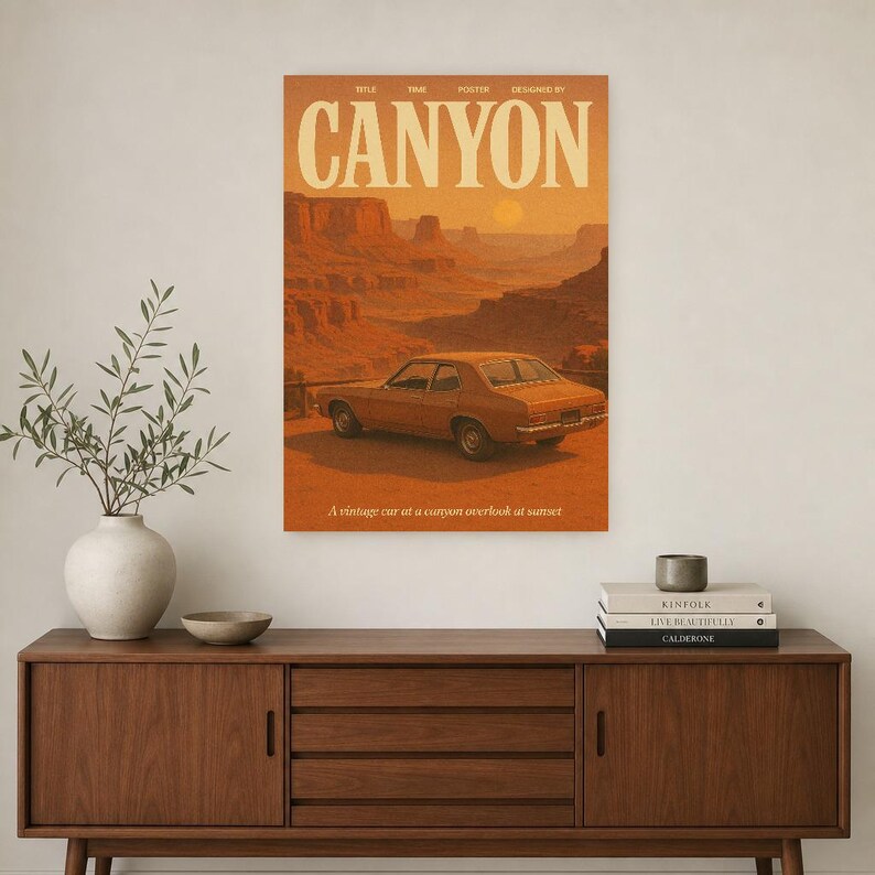 Canyon Retro Poster | Vintage 70s Wall Art Print | Aesthetic Magazine Print | Mid Century Retro Decor Gift image 3