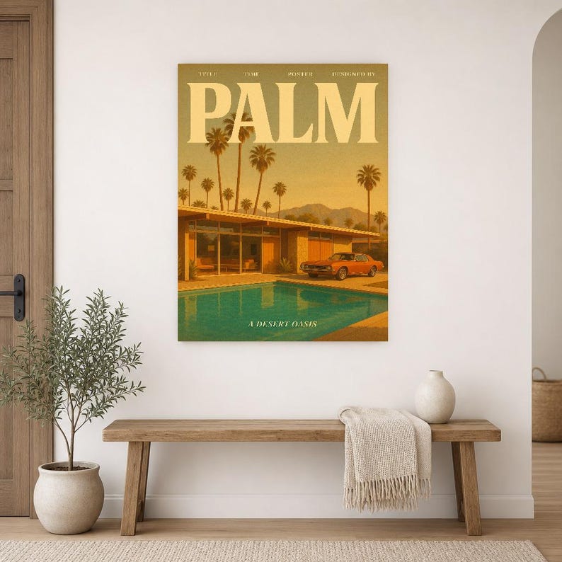 Palm Retro Poster | Vintage 70s Wall Art Print | Aesthetic Magazine Print | Mid Century Retro Decor Gift image 16
