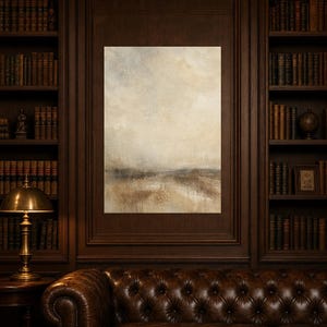 Warm Beige Abstract Wall Art Print | Neutral Color Field Print | Sand Taupe Watercolor Poster | Japandi Minimalist Bedroom Decor image 5