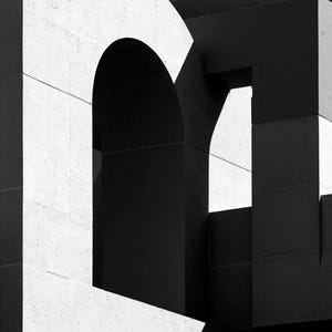 Arte mural de arquitectura brutalista | Póster de arco de hormigón cálido | Lámina geométrica minimalista de mediados de siglo imagen 10