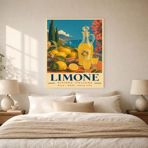 Italian Lemons Wall Art Print | Limoncello Kitchen Print | Amalfi Lemon Poster | Vintage Dolce Vita Decor | Mediterranean Citrus Art image 6