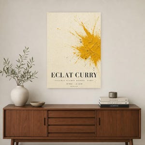 Eclat Curry | Abstract Yellow Wall Art | Modern Gallery Poster | Minimalist Print | Printed & Shipped image 2
