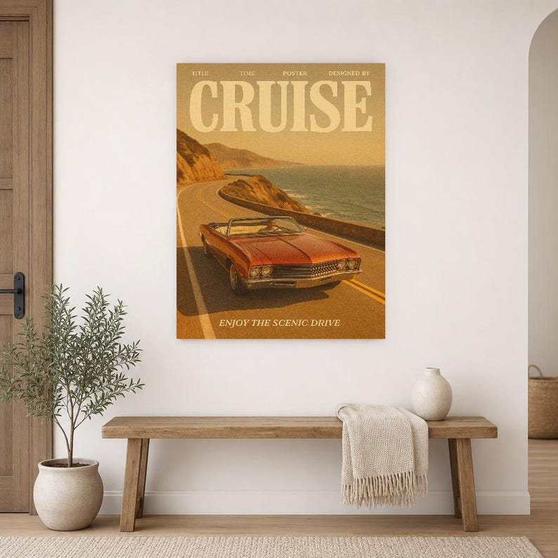 Cartel retro de crucero | Impresión de arte de pared vintage de los años 70 | Impresión de revista estética ? Regalo de decoración retro de imagen 16