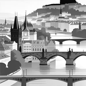 Póster de viaje vintage de Praga | Impresión de arte retro de la ciudad checa ? Decoración de pared de regalo de inauguración de la casa imagen 17