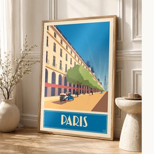 Peacock Blue Paris Travel Wall Art | Art Deco Poster | Parisian Palace Print image 1