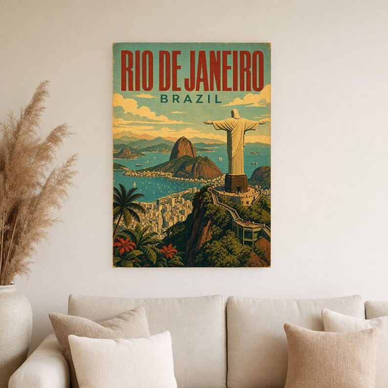 Rio de Janeiro Travel Poster | Vintage Rio Print | Brazilian Wall Art | Printed & Shipped image 4