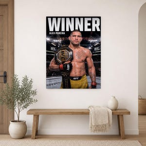 Alex Pereira Champion Poster | UFC Heavyweight Belt MMA Wall Art Print | Fight Night Decor image 10