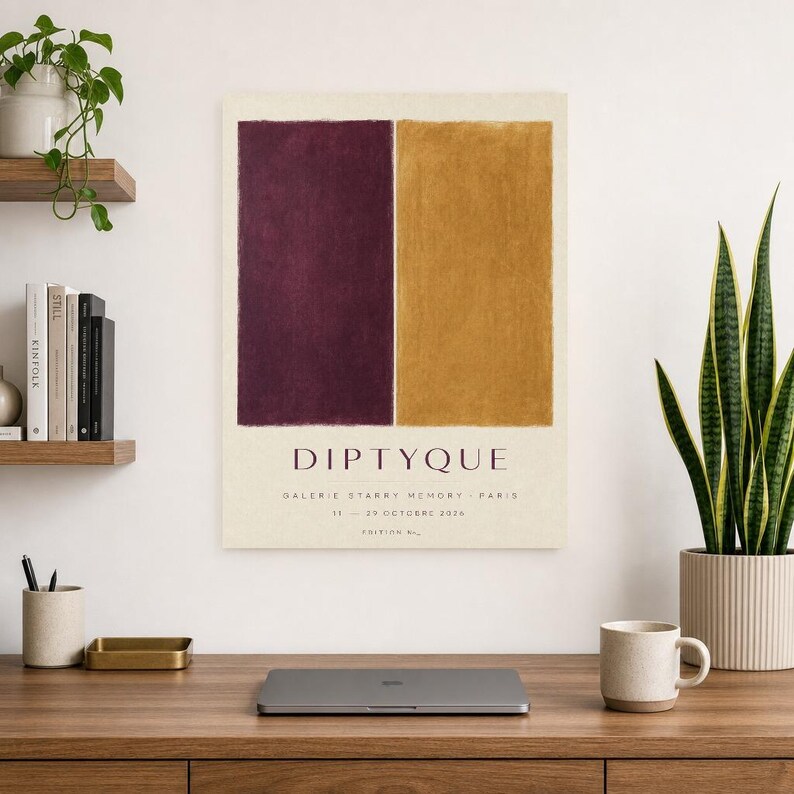 Díptico | Arte abstracto para pared | Póster de galería moderna | Impresión minimalista | Impreso y enviado imagen 8