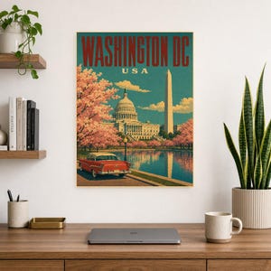 Washington DC Travel Poster | Vintage 1950s Capitol Print | Retro USA Wall Art Print | Mid Century City Decor image 15