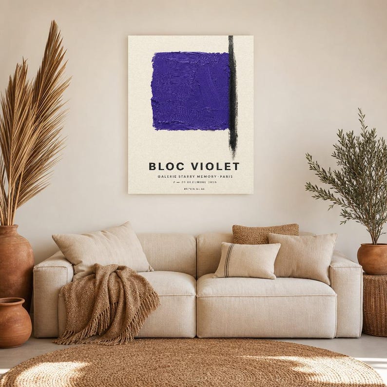 Purple Block | Abstract Wall Art | Modern Gallery Poster | Minimalist Print | Printed & Shipped image 7