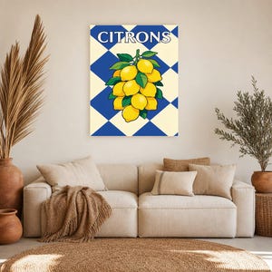 Lemon Kitchen Wall Art Print | Retro Bistro Citrus Poster | French Maximalist Kitchen Print | Dining Room Decor image 11