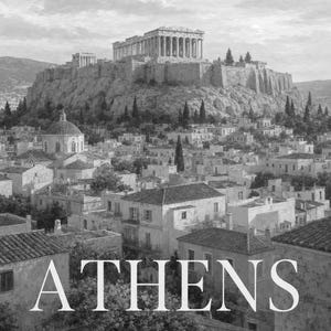 Reisposter Athene | Zachte schildering Griekenland Muurdecoratie | Kunstprint met stadsnaam | Gedrukt en verzonden afbeelding 10