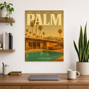 Palm Retro Poster | Vintage 70s Wall Art Print | Aesthetic Magazine Print | Mid Century Retro Decor Gift image 10