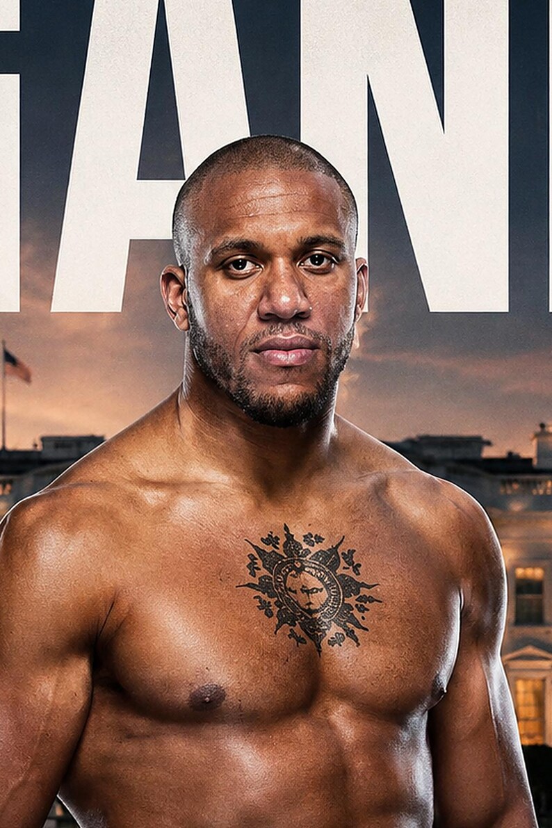 Poster di Ciryl Gane | UFC Fight Night alla Casa Bianca 2026 | Stampa artistica da parete MMA | Decorazione campione dei pesi massimi immagine 3
