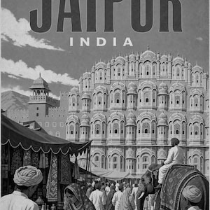 Jaipur Travel Poster | Vintage Pink City Print | Indian Wall Art | Printed & Shipped image 10