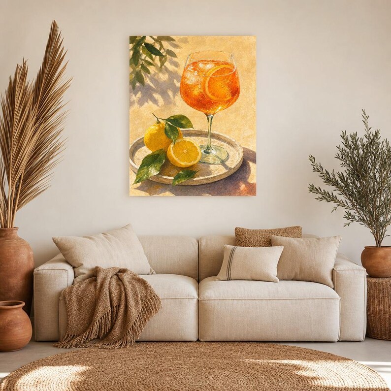 Orange Spritz Lemon Wall Art | Bright Aperitivo Food Still Life Poster | Kitchen Wall Art Print | Bar Cart Decor image 7