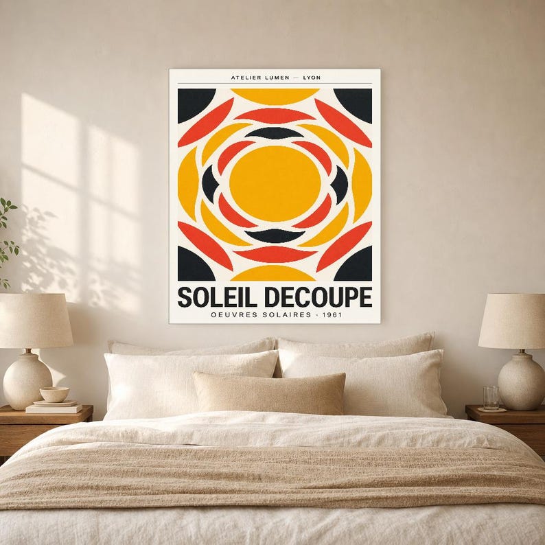 Póster abstracto de exposición solar, impresión artística de pared | Impresión de papel cortado de mediados de siglo ? Póster de la galería imagen 6