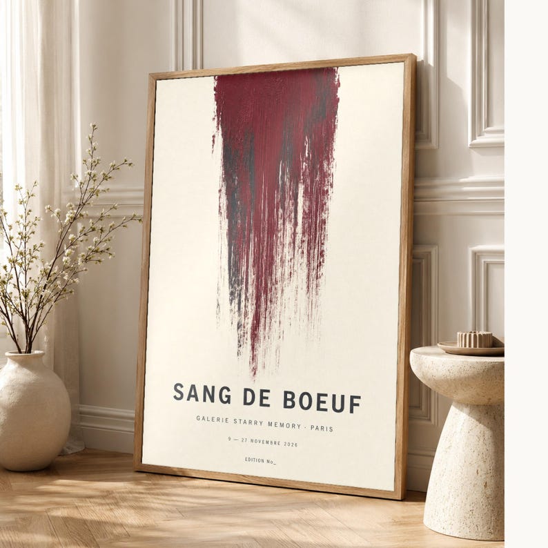 Ox Blood | Abstract Wall Art | Modern Gallery Poster | Minimalist Print | Printed & Shipped image 1