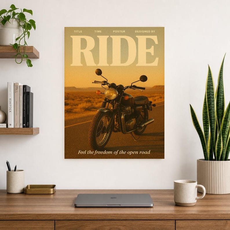 Ride Retro Poster | Vintage 70s Wall Art Print | Aesthetic Magazine Print | Mid Century Retro Decor Gift image 10