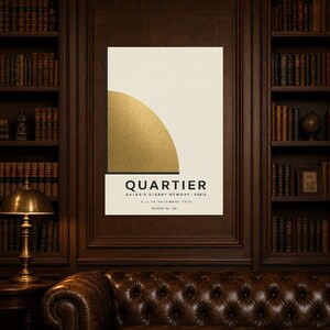 Quartier | Arte Mural Abstracto Dorado | Poster Galeria Moderna | Impresion Geometrica Minimalista imagen 5