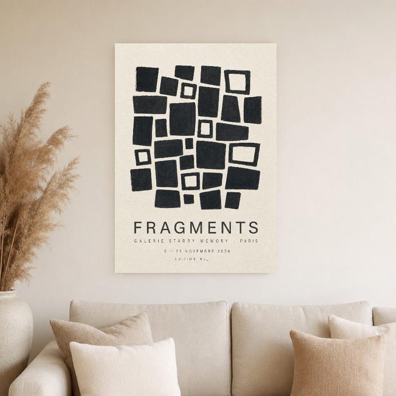 Fragments | Abstract Wall Art | Modern Gallery Poster | Minimalist Print | Printed & Shipped image 4