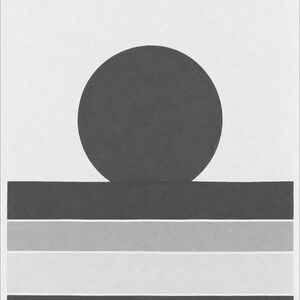 Tomato Red Sun Nordic Lake Wall Art Print | Minimalist Sun Poster | Cut-Paper Mid-Century Print | Gray Blue Scandi Decor image 10