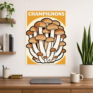 Mushroom Kitchen Wall Art Print | Retro Bistro Food Poster | Maximalist Cottagecore Kitchen Print | Dining Decor image 13