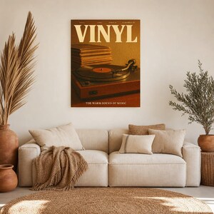 Vinyl Retro Poster | Vintage 70s Wall Art Print | Aesthetic Magazine Print | Mid Century Retro Decor Gift image 8