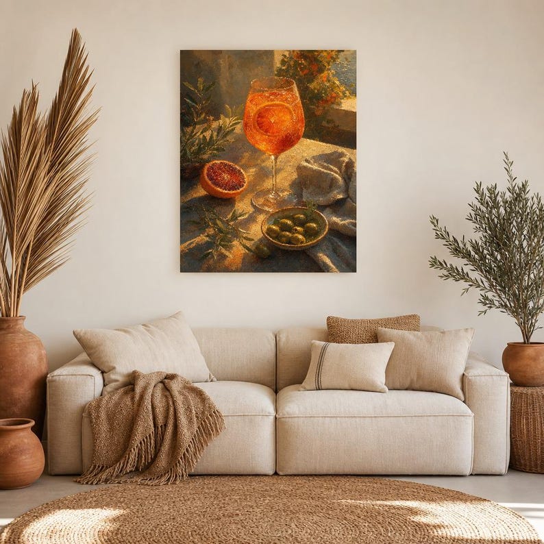 Golden Aperitivo Hour Wall Art | Spritz Citrus Food Still Life Poster | Kitchen Wall Art Print | Bar Cart Decor image 7
