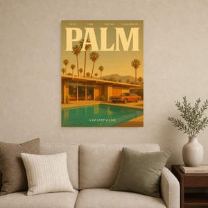 Palm Retro Poster | Vintage 70s Wall Art Print | Aesthetic Magazine Print | Mid Century Retro Decor Gift image 15