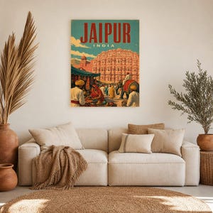 Jaipur Travel Poster | Vintage Pink City Print | Indian Wall Art | Printed & Shipped image 7