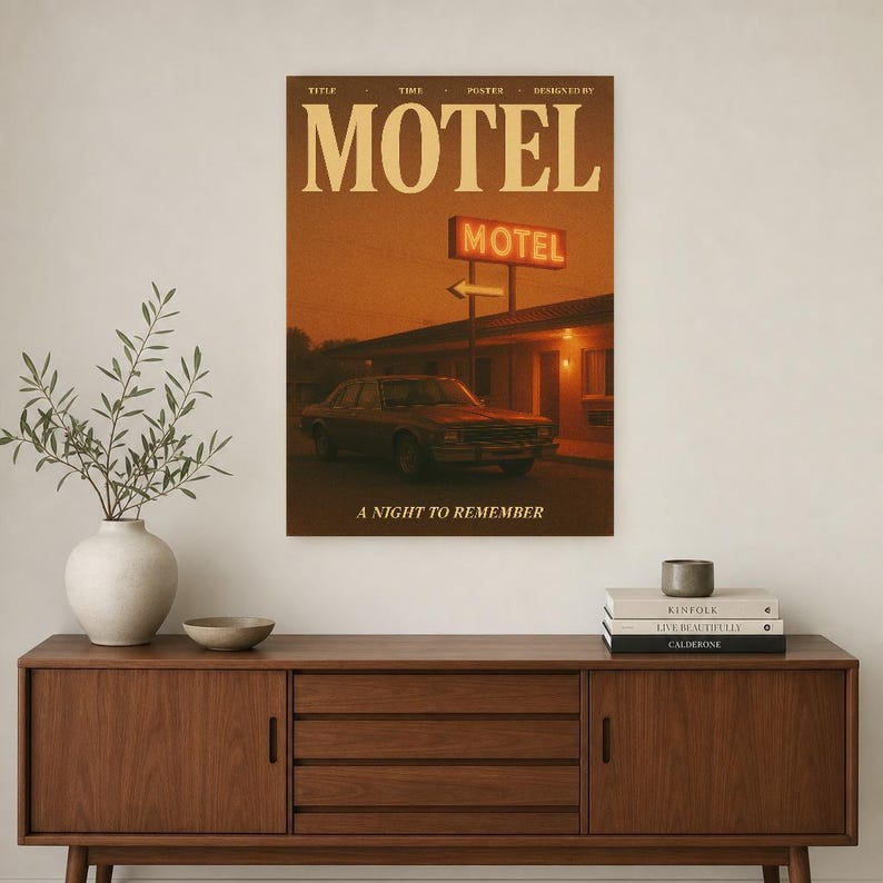 Retro Motel Poster | Vintage 70s Wall Art Print | Aesthetic Magazine Print | Mid Century Retro Decor Gift image 3