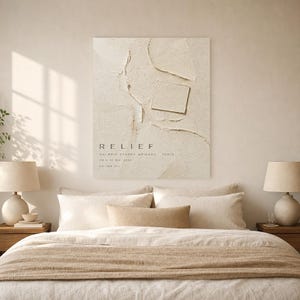 Relief | Abstract Wall Art | Modern Gallery Poster | Beige Textured Minimalist Print | Printed & Shipped image 6