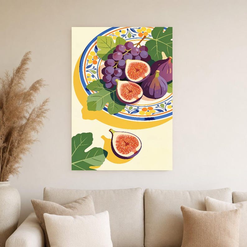 Impresión de cocina de higos mediterráneos ? Impresión de arte de pared italiana Dolce Vita | Decoración De Verano Del Comedor imagen 5