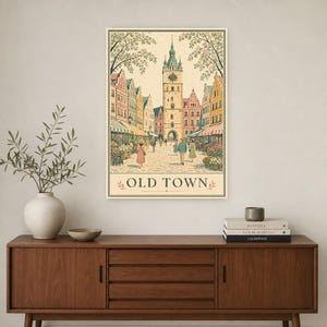 Cream Vintage Travel Wall Art Set | European City Poster | Gallery Wall Print image 2